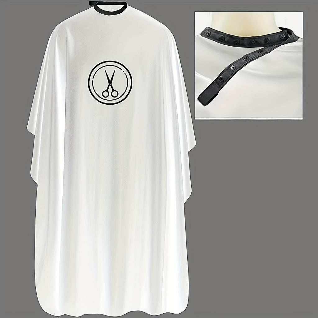 TEMU Barber' - Large, Anti-static, Stylist' For Hairdressers, Salon Use, White With Scissors Design, Stylish Barber Attire|professional Barber