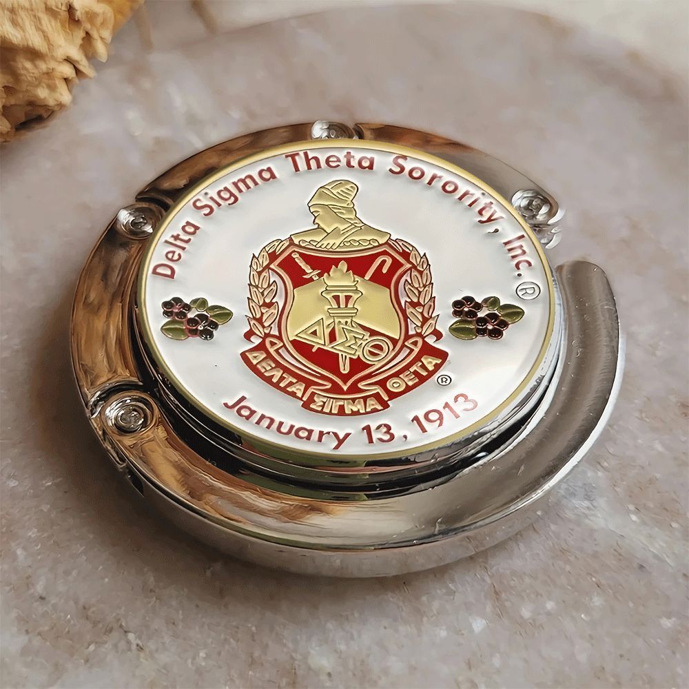 TEMU Women's Bohemian Style Badge & Logo Holder - Folding Handbag Hook With Secure Clasp, Portable Desktop Bag Organizer For Events, Conferences,