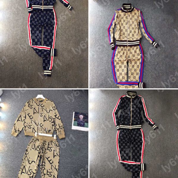 designer track suit women tracksuit 2 Piece Sets Stand collar long sleeve zip up jacket and Oversized Sweatpants Fashion Full alphabet print