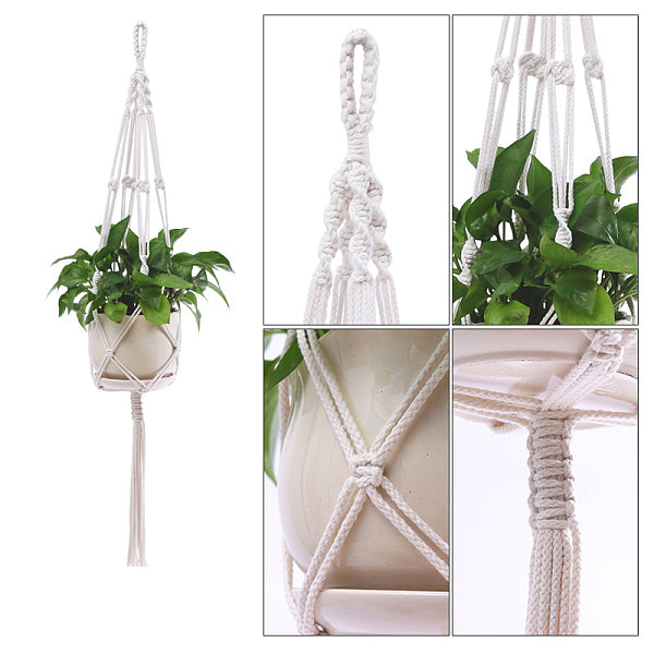 Colgadores de plantas de macramé de algodón