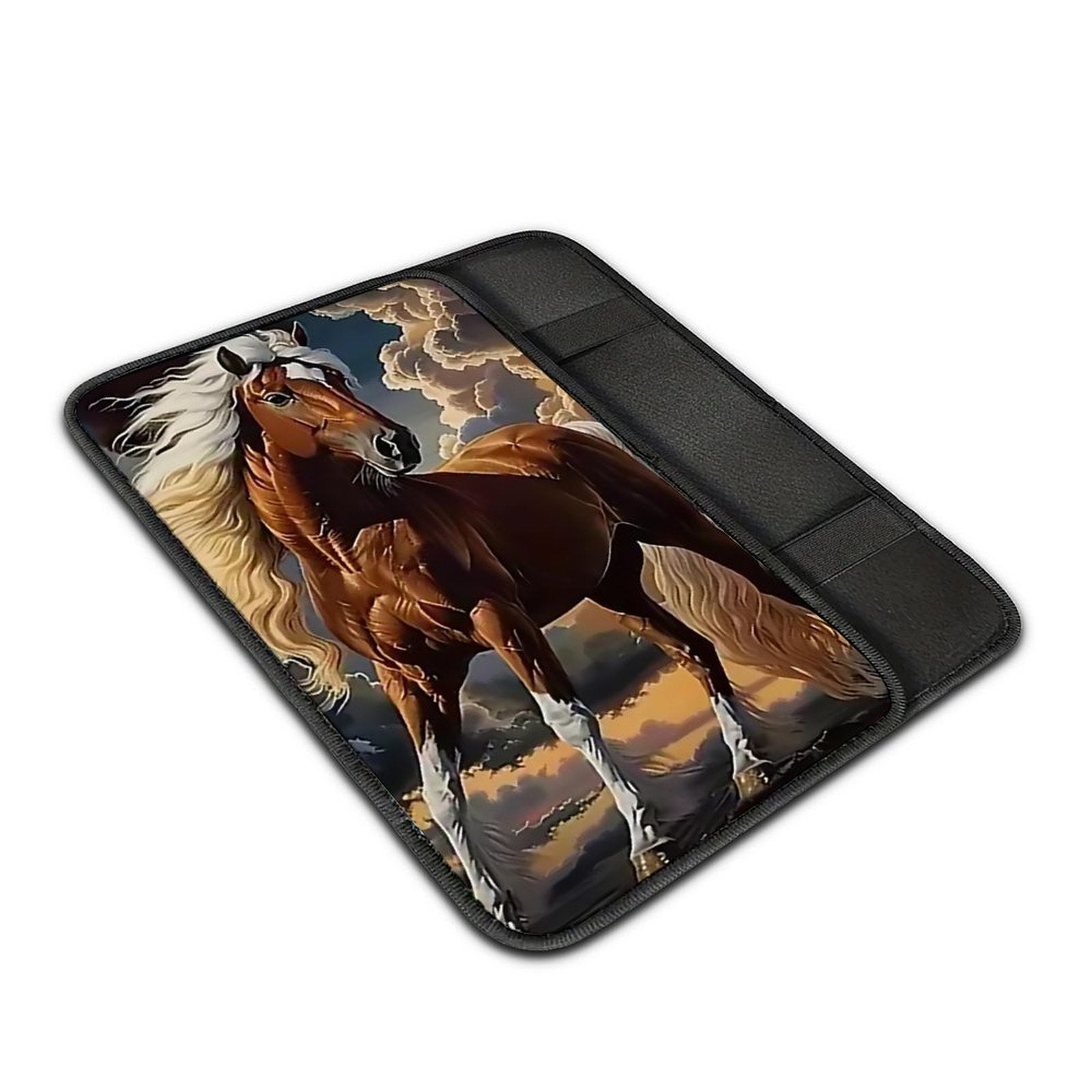 TEMU Horse Pattern Printed Anti-slip Car Armrest Pad Armrest Box Pad, Car Armrest Box Protective Cover, Car Cover Pad, Car Decoration Accessories The