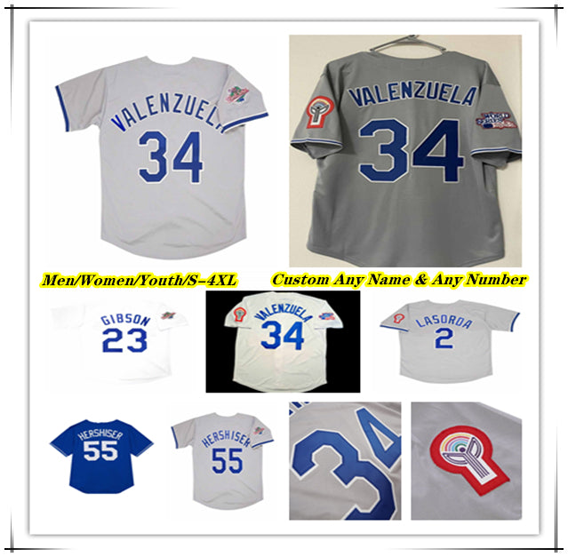 19811988 LA Retro World Series WS Baseball Jersey Orel Hershiser Fernando Valenzuela Kirk Gibson Don Sutton Adrian Gonzalez MIKE SCIOSCIA LASORDA Pu
