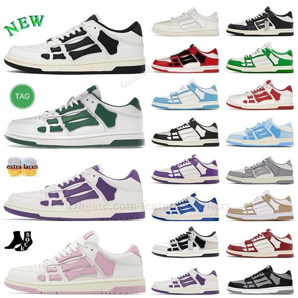 Designer shoes Casual Shoes Skelet Bones Runner Skeleton Women Men Retro Sneakers Black White Genuine Leather Lace Up Skel-Top Low shoe