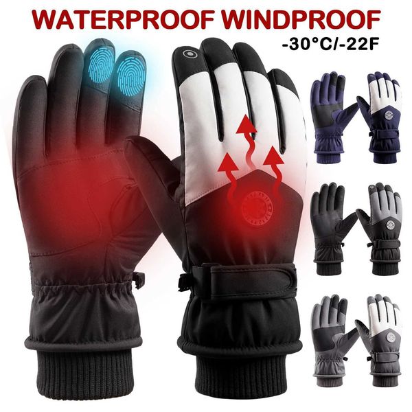 Waterproof Ski Gloves Thermal Touchscreen Snowboard Gloves Warm Winter Snow Gloves Windproof Bike Cycling Gloves Fits Men WomeXJ241107