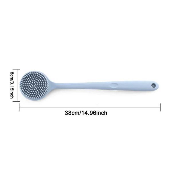 Long handled silicone bath B double-sided shower B soft bristle back washer anti slip bath B Y250114