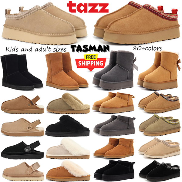 free shipping kids Boots Women Australia Ultra Mini Platform Snow Boot Tazz Tasman Slippers Sheep Sandals Womens Woolen Suede Fur Sliders An