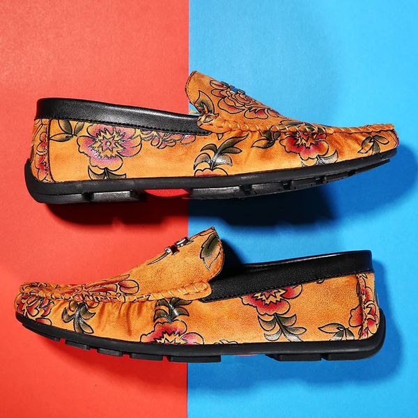 2024 Moccasins Fashionable Split Leather Men New Trend Casual Slip On Formal Business Wedding Dress Shoes Drop Shipping