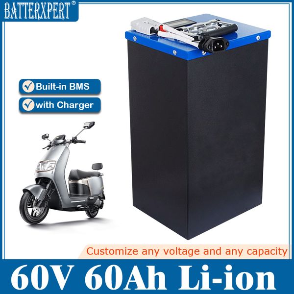 17S bms 60V 60Ah lithium ion li ion liion lipo battery for 3000W 5000W electric scooter e bike moutain Tricycle Motorcycle