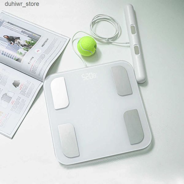 Body Weight Scales Smart Body Composition Scale 8 Electrodes Bioimpedance Scale Smart BMI Scale LED Digital Body Fat Weight Scale with Healt