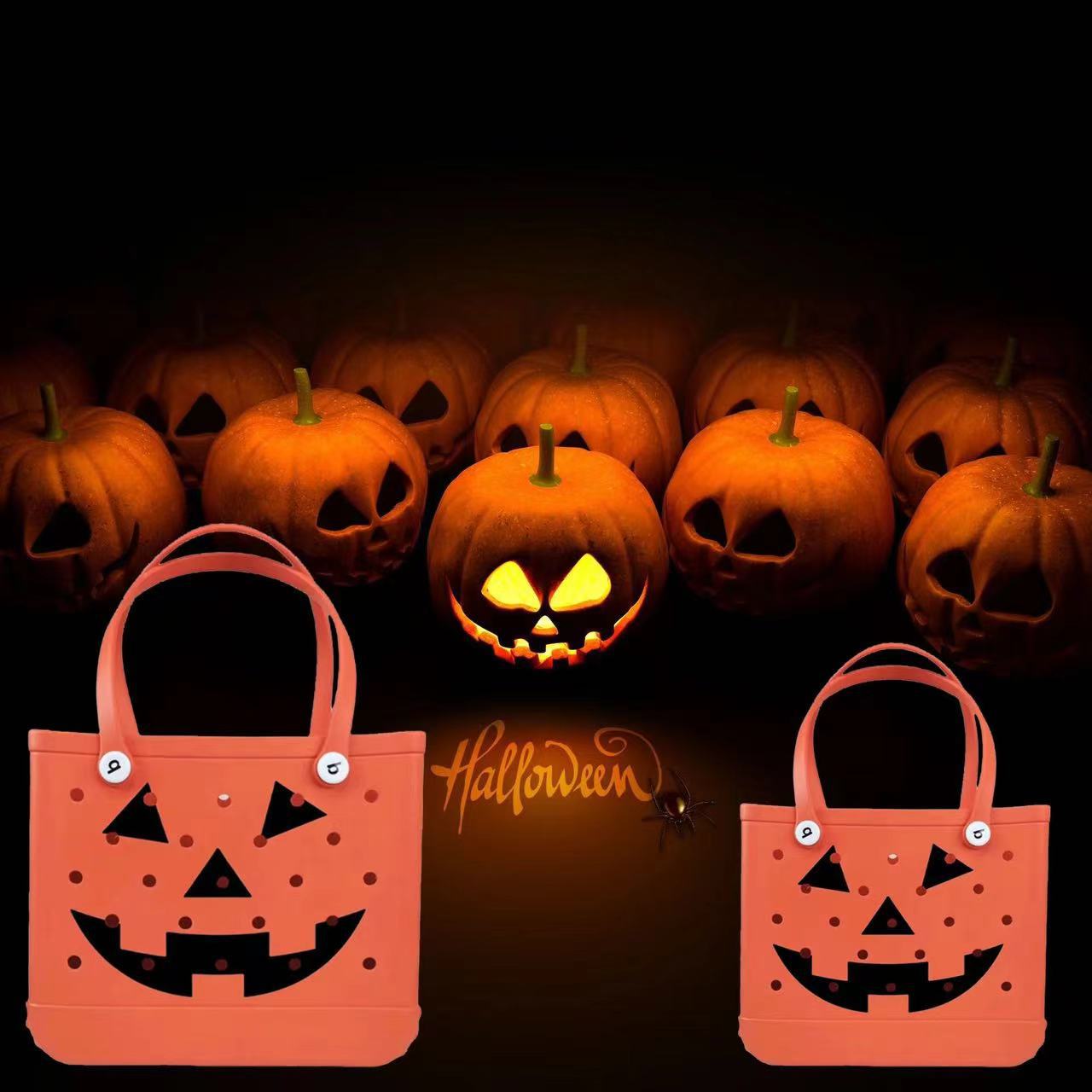 US STOCK XL Storage EVA Large Bags Summber Beach Totes Rubber Halloween Pumpkin Candy Bags Pool Boat And Picnic Outdoor Water Proof Sports Hand bags