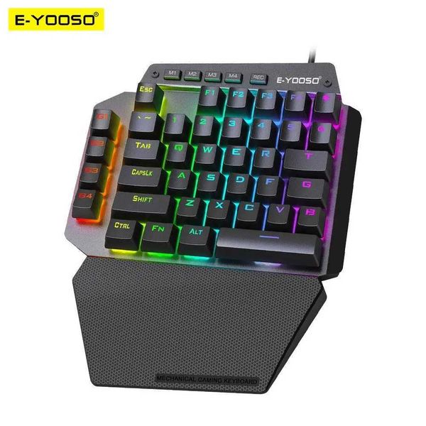 oards E-YOOSO K700 RGB One-handed Mechanical Gaming Wired Keyboard Red Switch 44 Key Programmable Games for Computer PC Laptop S2410251