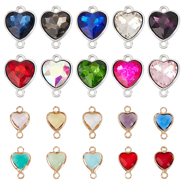 20 Stück 20 Stile Glasverbinder-Charms