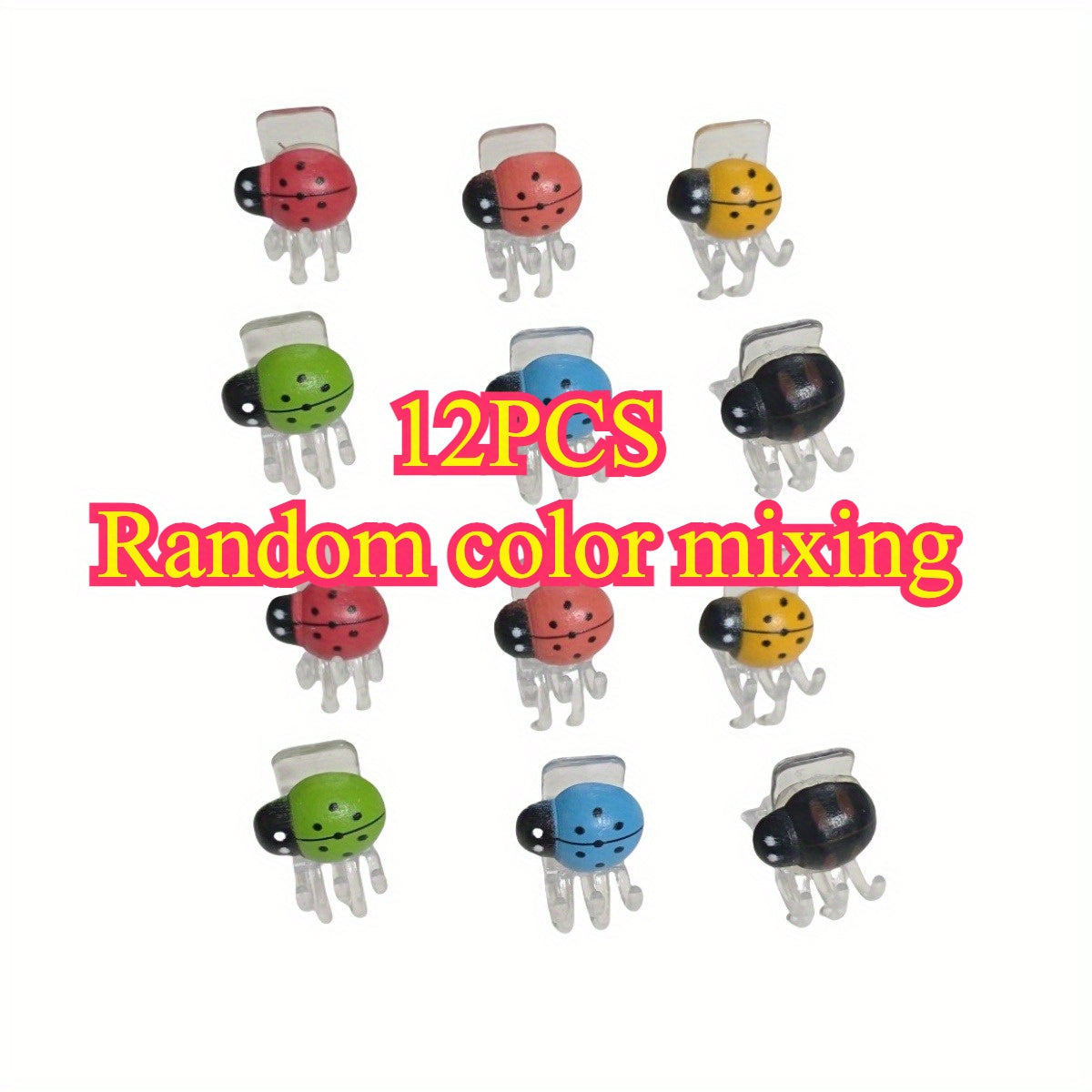 TEMU 12pcs Of Trellis Support Frames For Climbing Plants, Ladybug Clips, Orchid Fixing Clips, Insect Decorative Shape Clips, Vine Clips, Interesting