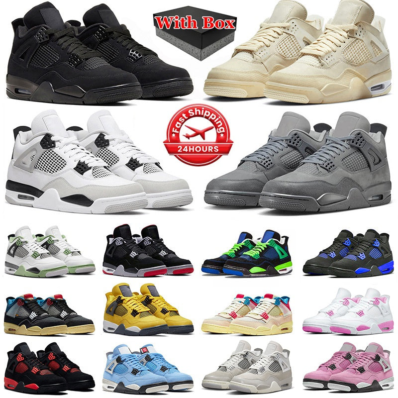 with box men women basketball shoe wet cements thunder military black cat pine green doernbecher pink white oreo black cats big size men shoes youth