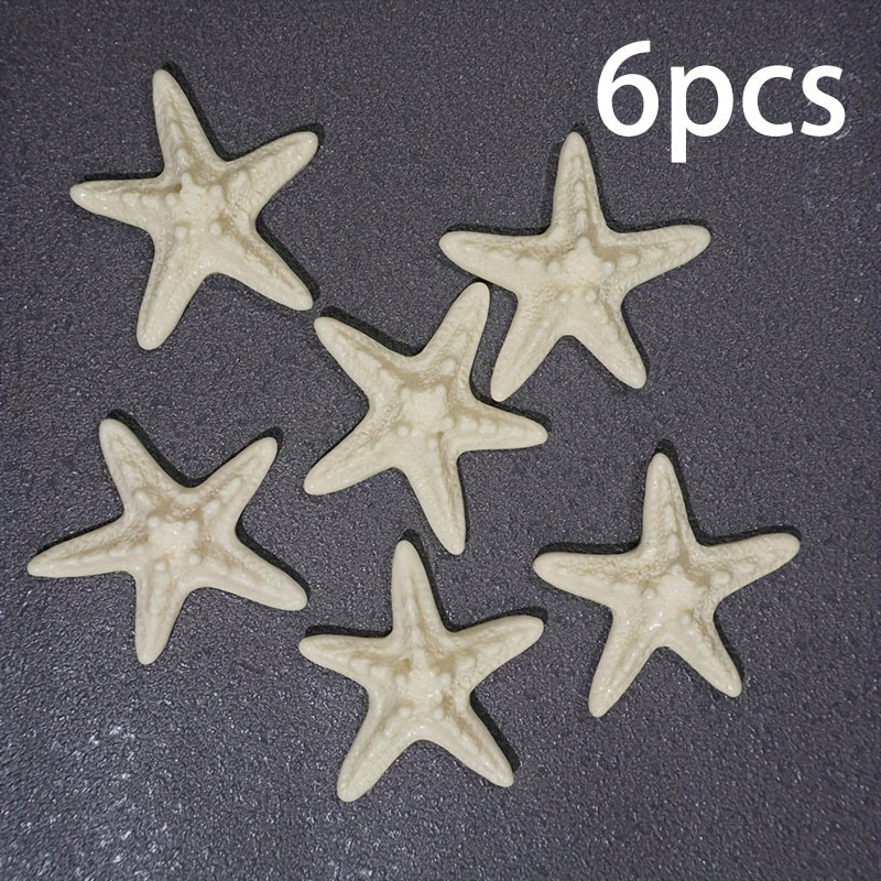 TEMU 6pcs Bohemian Style Resin Starfish Set, Handmade Decorations With A Theme, Suitable For Aquariums, Gardens, Photo Frames, Wind Chimes, And Drift