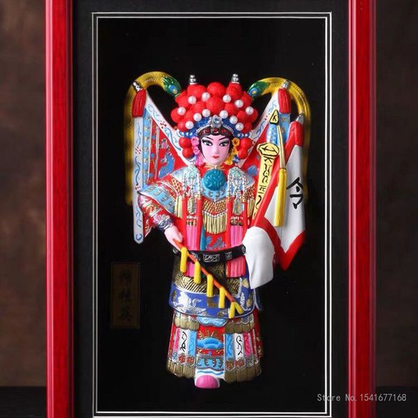 Clay Figurine of Peking Opera, Facial Makeup Ornaments, Chinese, Palace Museum Souvenir, Clay Sculpture