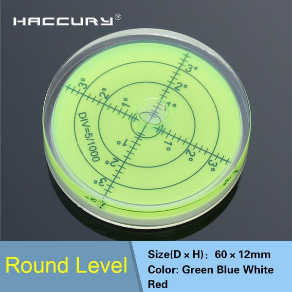10pcs-lot HACCURY Level Measurement Instrument Round Level Bubble 60x12mm