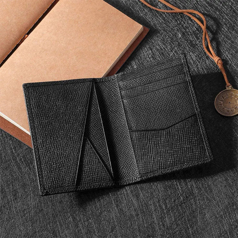 Customized Initials Genuine Leather Card Holder Bank Card Multi Card Slot Business Card Bag Wallet Mens Cover Wallet250902