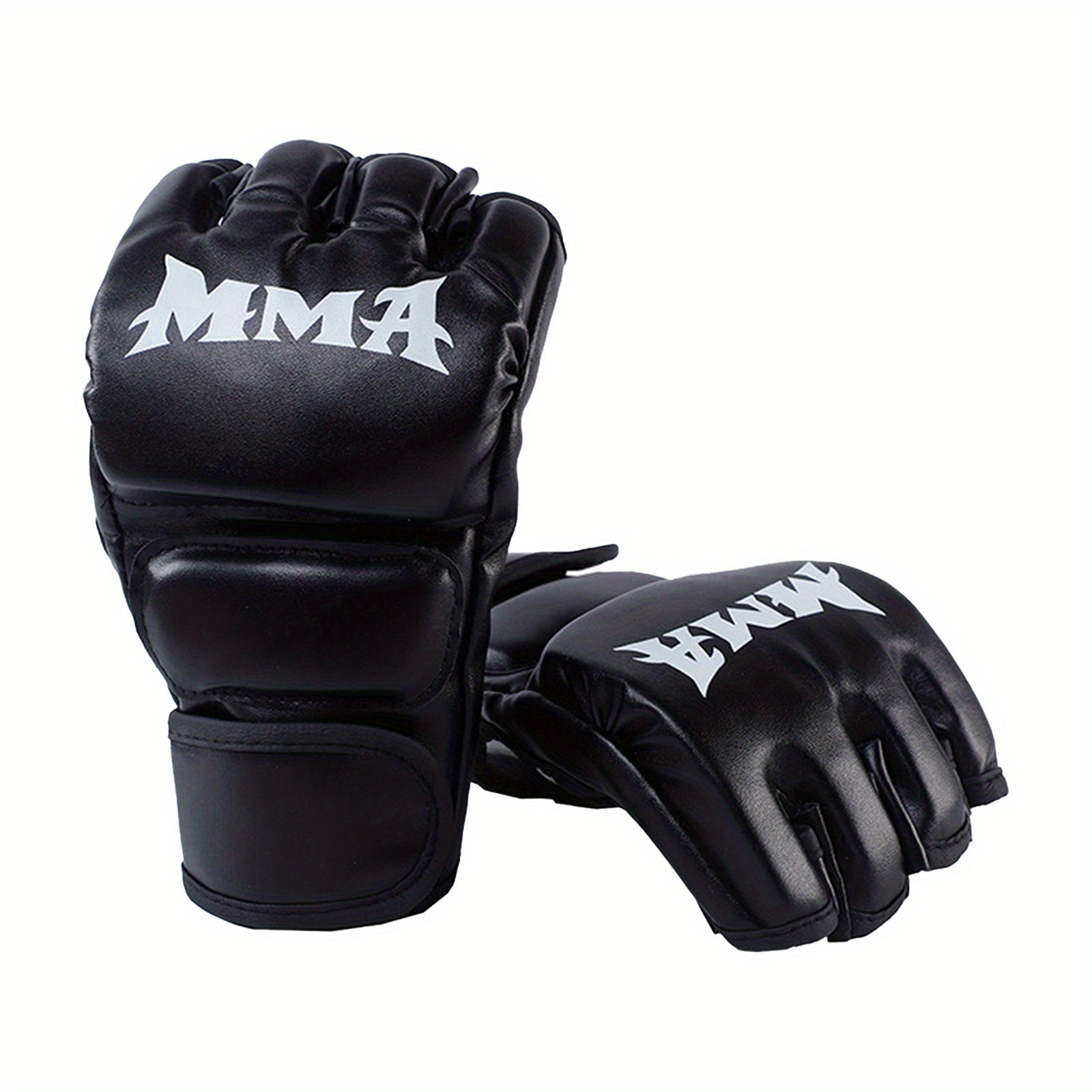 TEMU Men's And Women's Half Finger Boxing Gloves, Pu Boxing Gloves, Taekwondo Karate Gloves, Protective Equipment For Taekwondo Karate And , Combat
