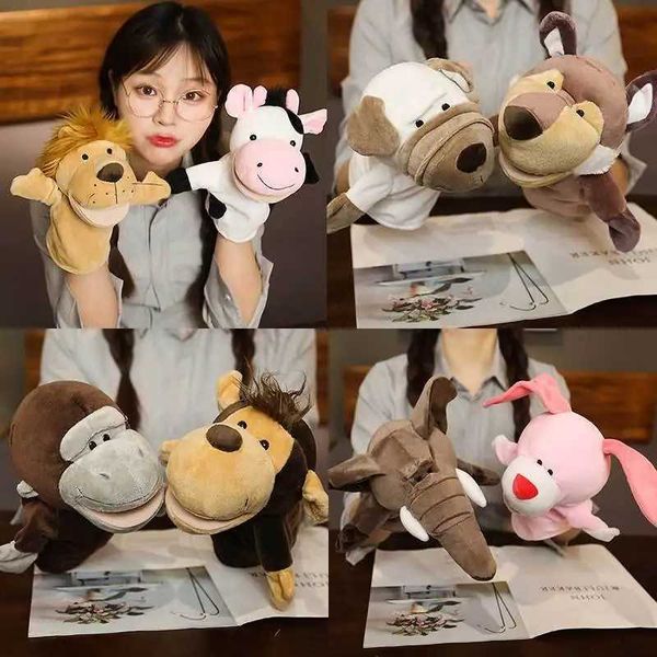 Stuffed Plush Animals Toys Hand Finger Story Puppet Kawaii Dolls Educational Baby Toys Lion Elephant Bunny Monkey Children GIftXJ240827