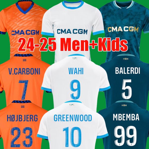 GREENWOOD WAHI 2024 2025 Maillot de foot Olympique de Marseile Soccer Jerseys MAUPAY BALERDI 24 25 ROWE OM football shirts HOJBJERG V.CARBON