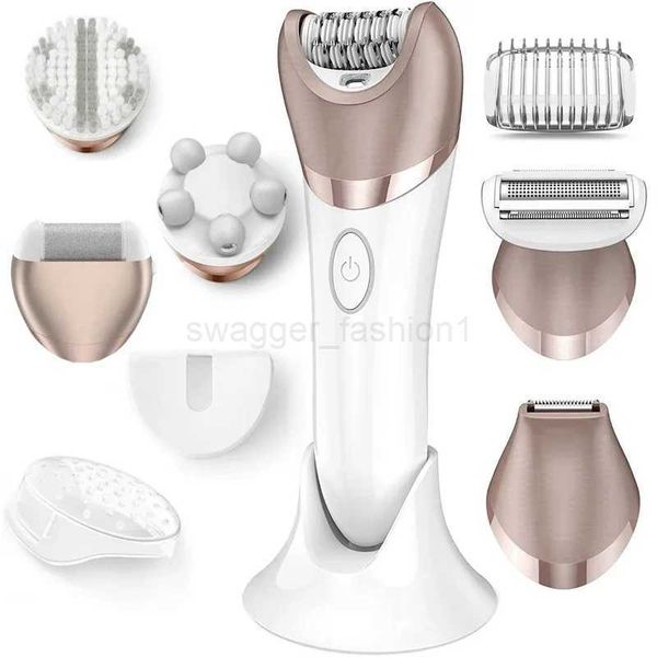6in1 Women Epilator Electric Hair Removal Facial Body Lady Shaver Bikini Legs Arms Armpit Hair Remover Underarms RechargeableXJ240808