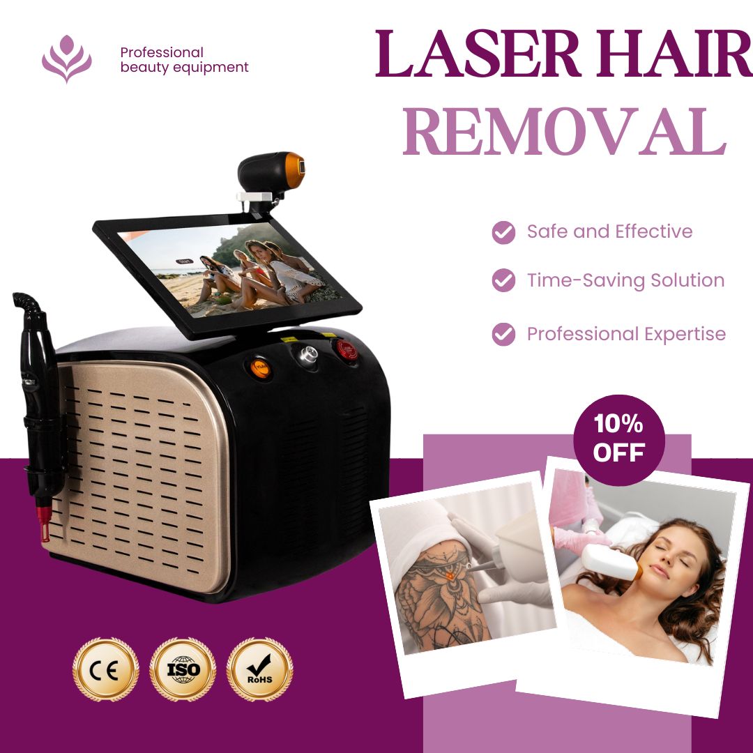 Picosecond Laser Tattoo Removal Integrated with 808nm Diode Hair Removal Machine for Advanced Beauty Solutions in Professional Settings
