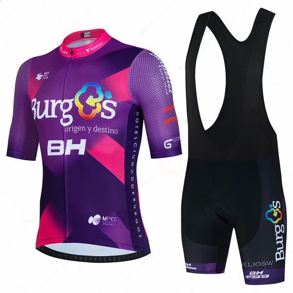 BH Burgs Team 2024 Cycling Jersey 19D Bike Shorts Set Ropa Ciclismo Mens MTB Summer Quick Dry Bicycle Maillot Pants Clothing 250114