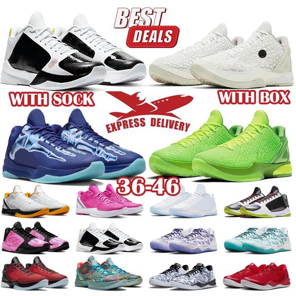 2025 With Box Designer Basketball Shoes Mambas 8 eybl Protro 6 Reverse Grinch What white The Mambacita 5 X-Ray Mens Women Sneakers Trainers