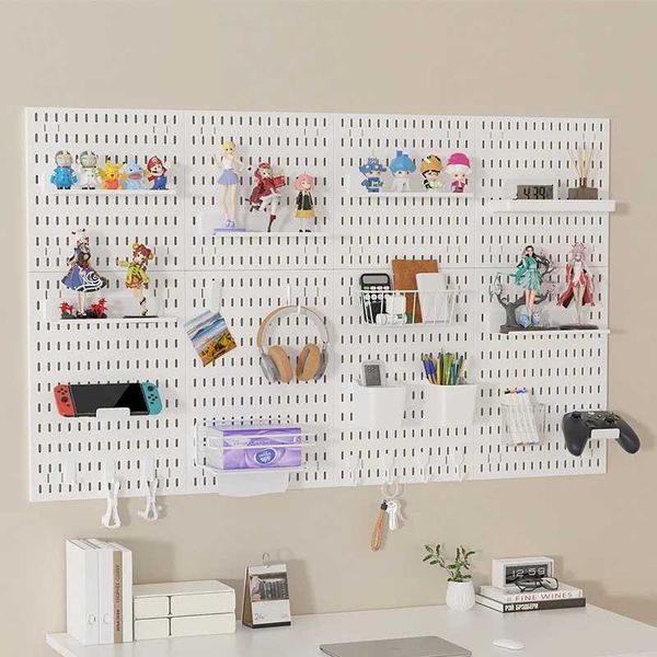 Storage Holders Racks Home Nail board wall hole board decoration organizer bracket installation display DIY tool storage rack bathroom kitch