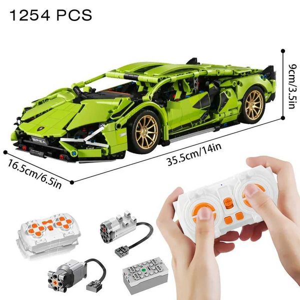 Blocks Blocks Technology 1 14 Racing Car Model Building Brick MOC City Super Adult Toy Boy Childrens Gift H241116 Y240208