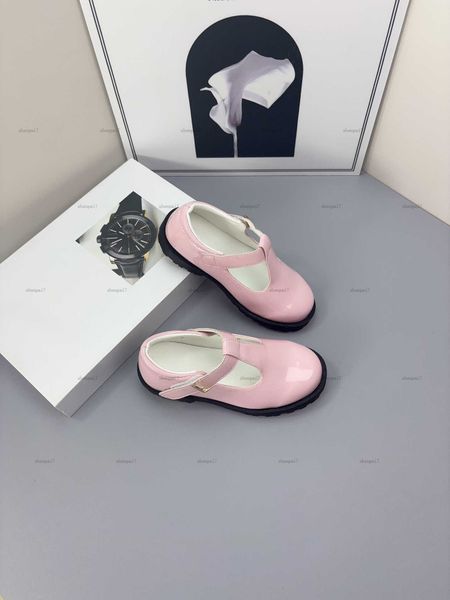 Top kids Leather shoes girls Sneakers Lovely pink Princess shoe Size 26-35 Including shoe box high-quality baby flat shoes