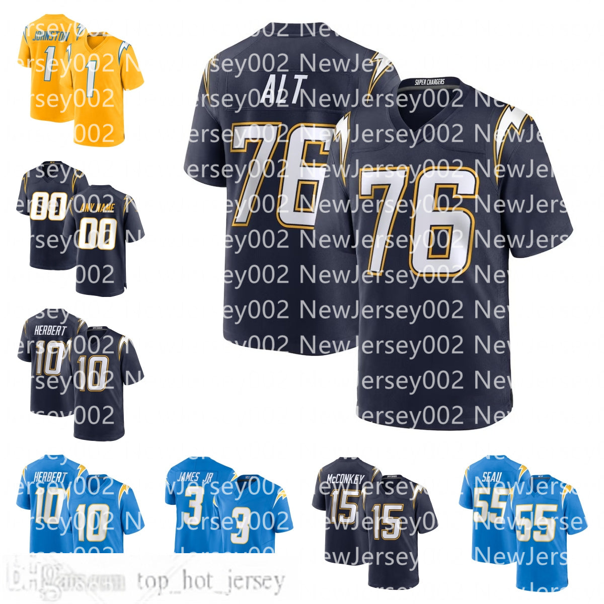 Chargers Jersey Justin Herbert Ladd McConkey Derwin James Jr. LaDainian Tomlinson Joe Alt Junior Seau Quentin Johnston Khalil Mack Kellen Winslow Cu