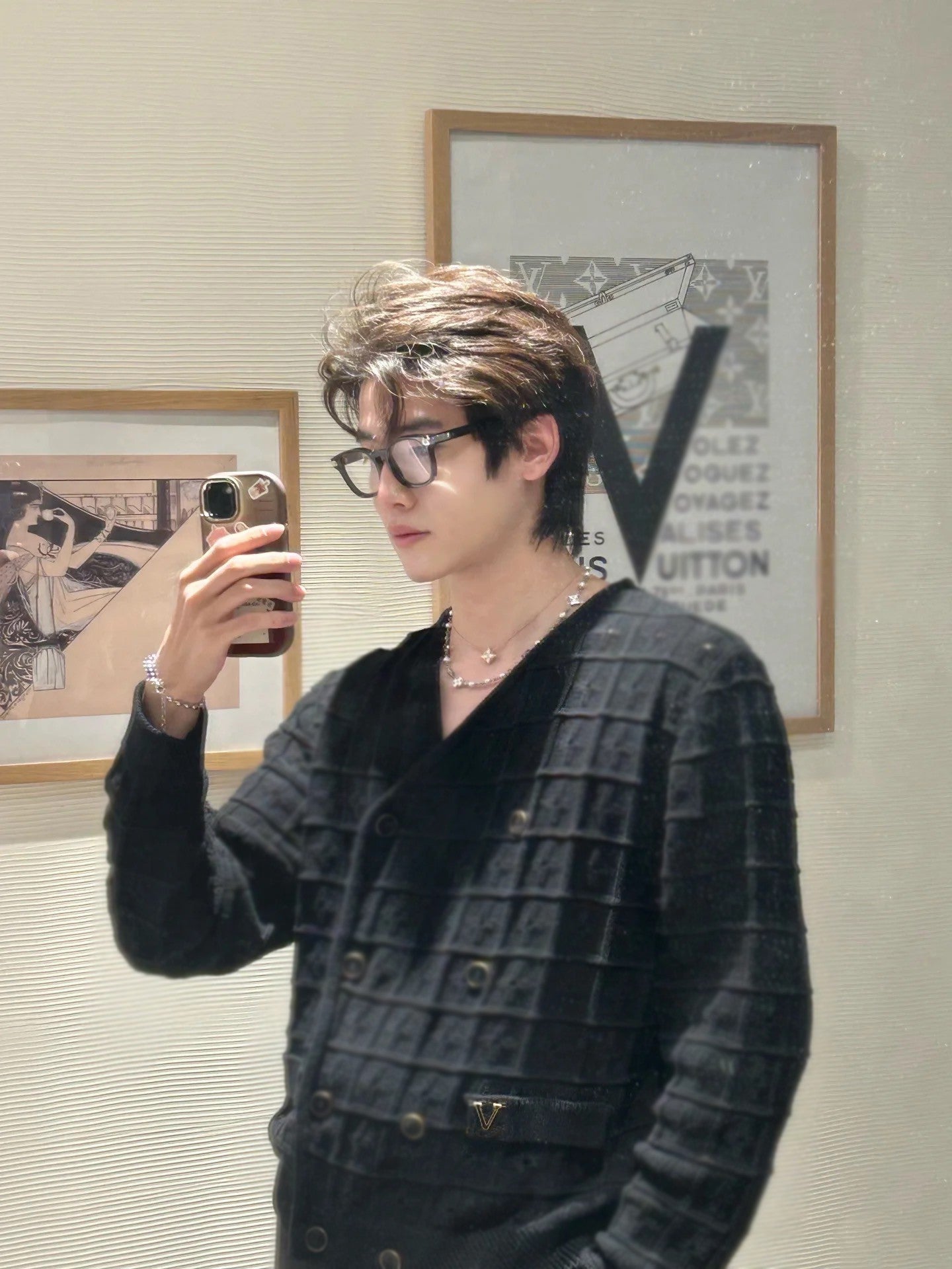 25FW European and American style early autumn letter badge cable-knit cardigan casual and fashionable buttoned jacket black outerwear