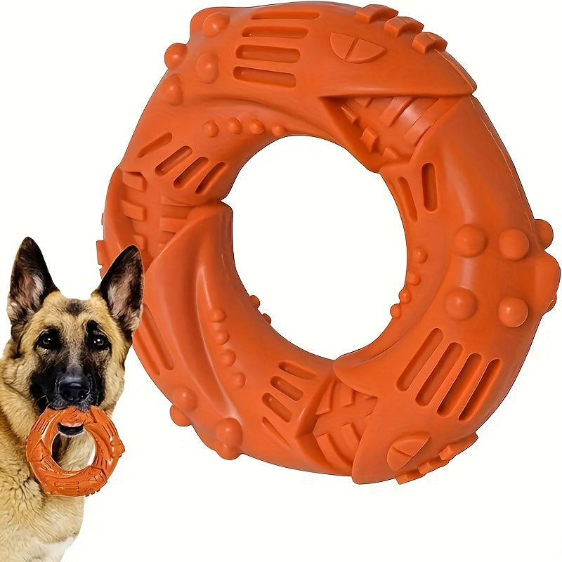 TEMU Sturdy Shark Ring Shaped Dog Toy, Dog Chew Toy, Suitable For Dogs Who Like To Chew-sturdy And Durable Natural Rubber Puppy Chew Toy-interactive