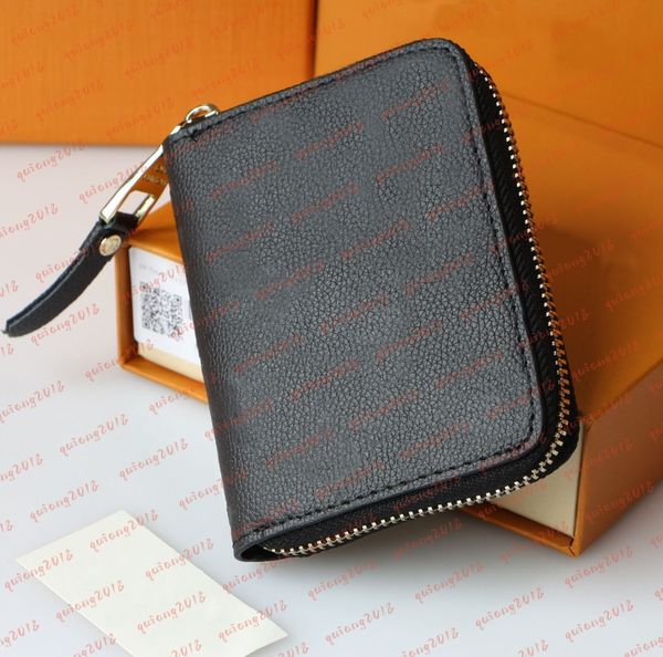 Top Quality Diamond Grain Zipper Wallet Coin Purse Designer Wallets Victorine Ladies Genuine Leather Coins Purses Cards Holder Card 7 Colors