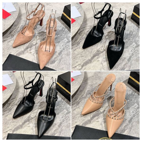 High Sandals Women Slides Fashion Womens Classic Real Leather Letter Printed Flat Summer Sandals Slippers 29249