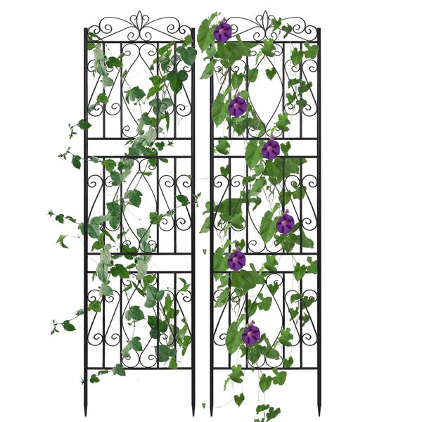 6 Panels Garden Edge Border Trellis 71.6 Inch High Metal Climbing Plants Fencing Barrier Fence for Outdoor Patio, Backyard