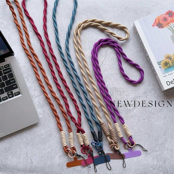 Cell Straps Charms Twist Nylon Universal Crossbody Mobile Phone Long Shoulder Strap Lanyard Neck Rope J241108