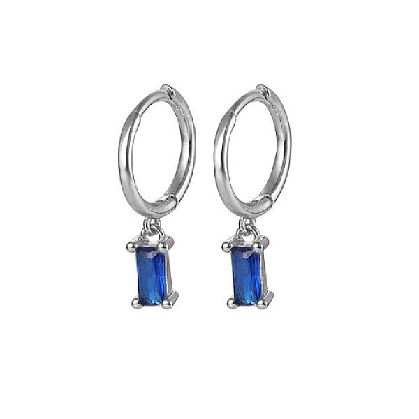 Boucles d'oreilles créoles pendantes en argent sterling plaqué platine rhodium anti-ternissement pour femmes