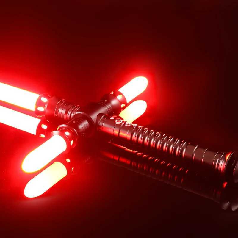 Yanqing Kylo Cross RGB lightsaber metal stand with 10 sets of sound fonts lace smooth swing heavy-duty dual pixel laser sword toy Y241230