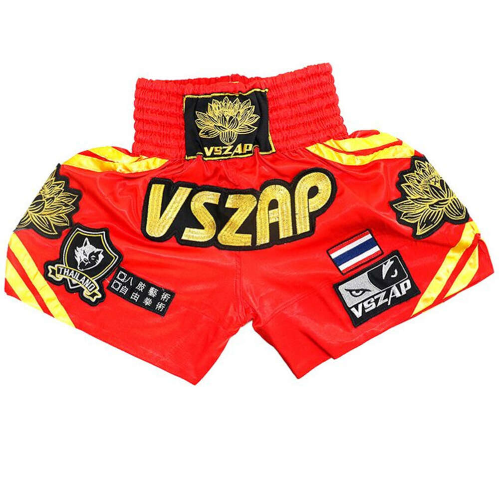Vszap Muay Thai Lotus Shorts Fighting Boxing MMA Sanda Men&#039;s and Women&#039;s Fiess Sports Pants Training