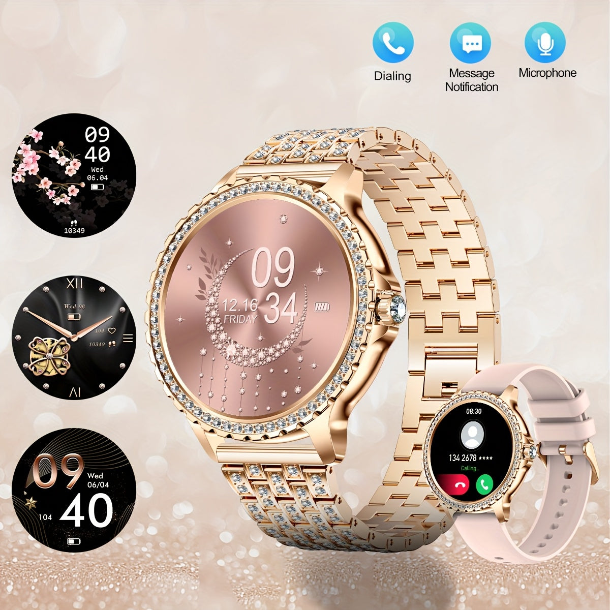 TEMU Lige Smart Watch For Women 1.32-inch Hd Smartwatch With Wireless Call Fitness High Quality With 20 Sports Smart Watches For Iphone Golden