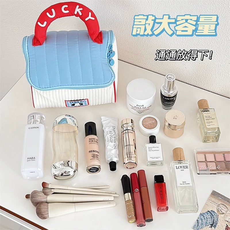 F148-Mirror quality small house cosmetic bag large capacity portable waterproof travel