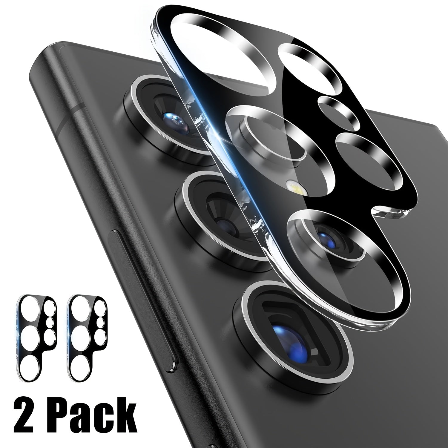 TEMU 2pcs Camera Lens Screen Protector For Galaxy S25 Ultra, Tempered Glass Camera Lens Cover Accessories Compatible With Galaxy S25 Ultra, Case