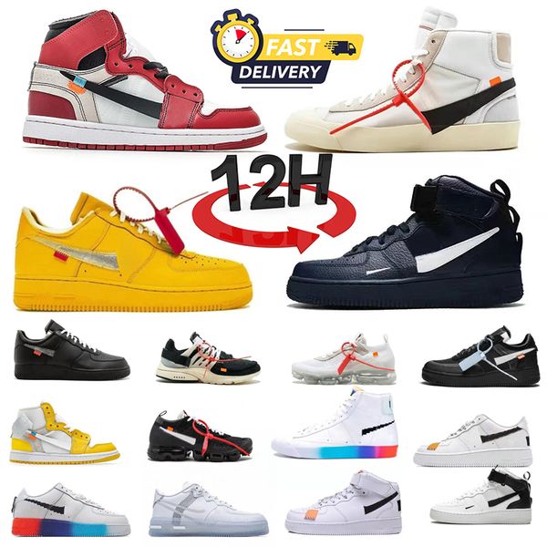 Designer Running Shoes Designer Sneakers Casual Shoes Trainers Low Tops 1 Black White Pink Blue Leather For Trainers Platform running Sneake