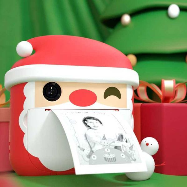 Santa Claus Children Instant Print Camera Kids Mini Digital Camera Toys With Photo Paper 32GB TF Card For Children GiftM240803