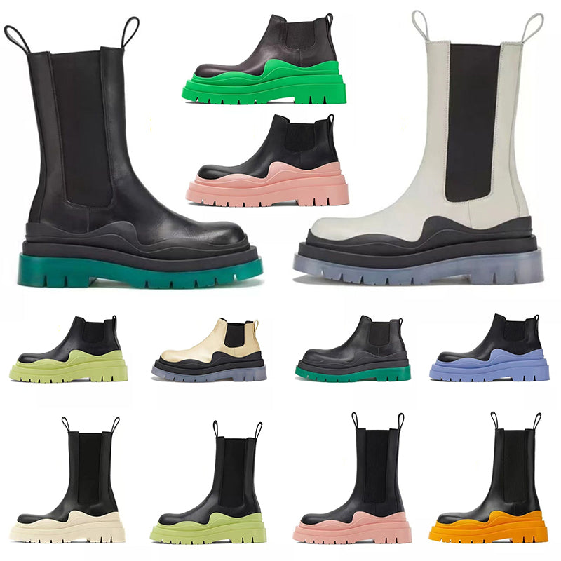Boots bottegas shoes Tire Chelsea Platform tall boots Bottes designer winter women over the knee Luxury Martin Ankle Wave Outsole Elastic sdfdsfsd r