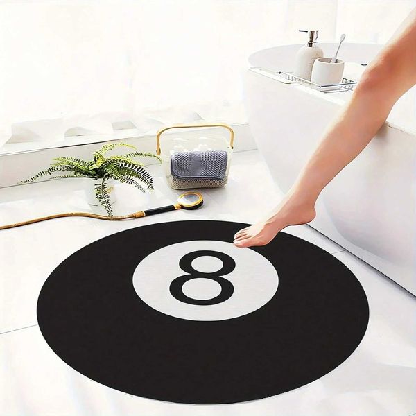 1. Simulated billiards 8-ball carpet digital pattern carpet BI background circular cylindrical carpet anti slip bath mat aesthetic fluorine