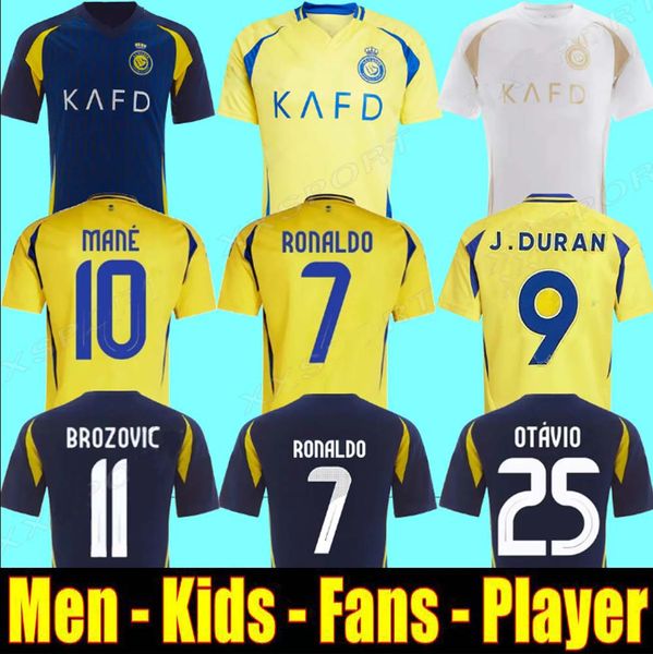 Baby Kids 24 25 Al Nassrs FC Jerseys Kits Ronaldo 2024 2025 CR7 Mane Gonzalo Martinez Talisca Children Athletic Outdoor Apparel Kids Footbal